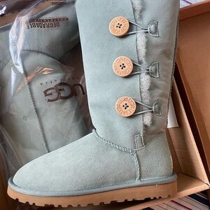 UGG Triple Bailey Button Tall Boots in Silver Sage
